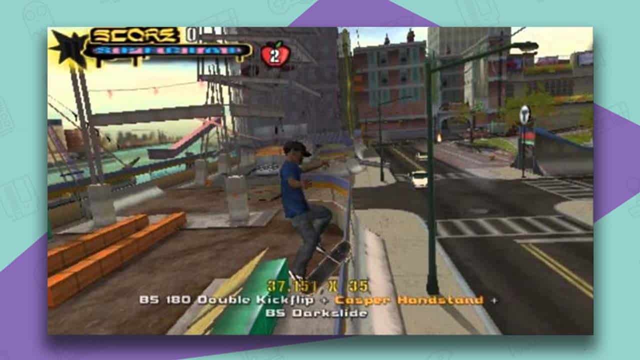 Tony Hawk's Underground 2: Remix gameplay - getting air with double kickflip