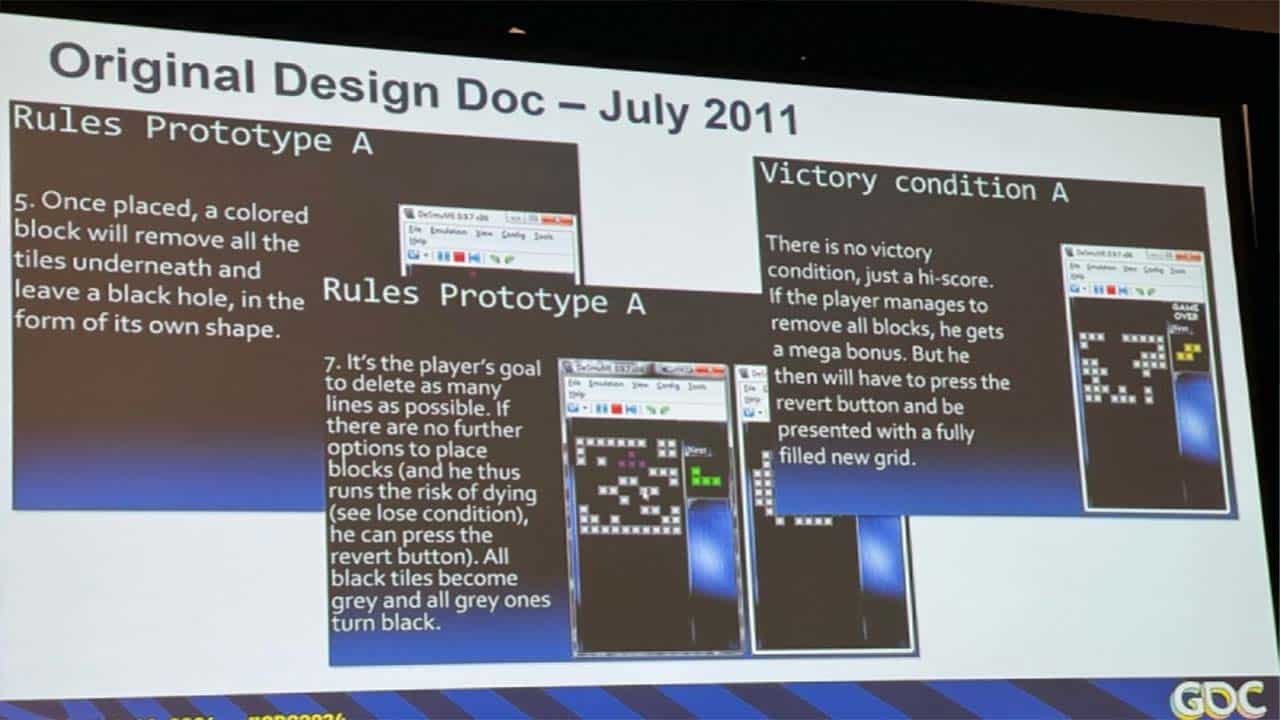 Original design documents for Tetris Reversed from 2011.