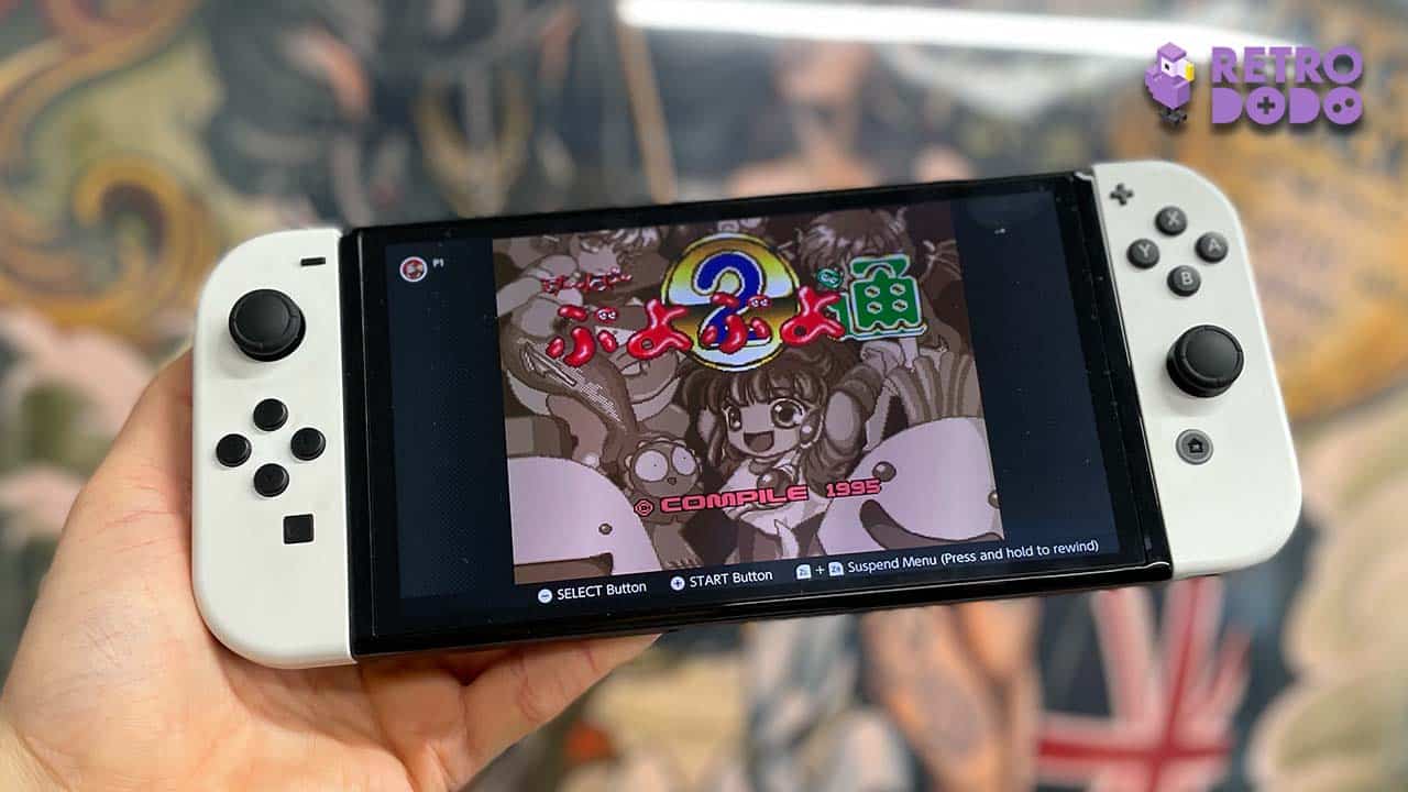 Super Puyo Puyo 2 loading screen on Seb's OLED Switch