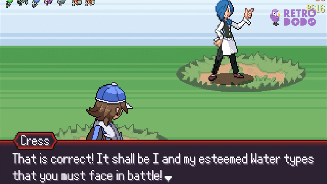 Pokérogue battle against trainer Cress.