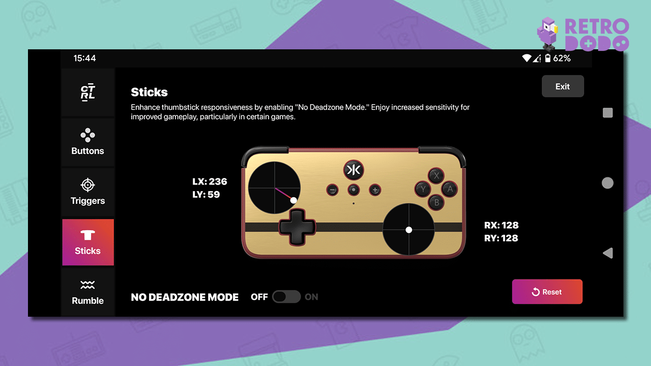 CRKD app for analogue stick adjustments