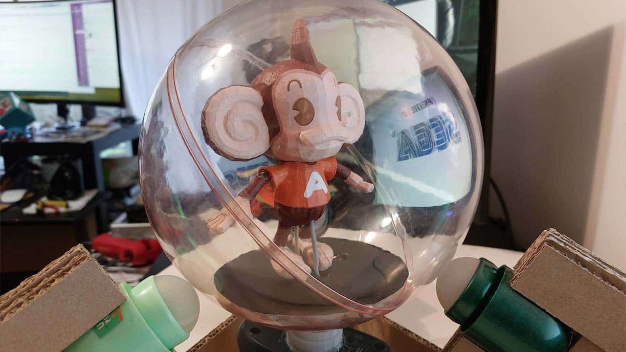 A close up of the homemade Super Monkey Ball controller