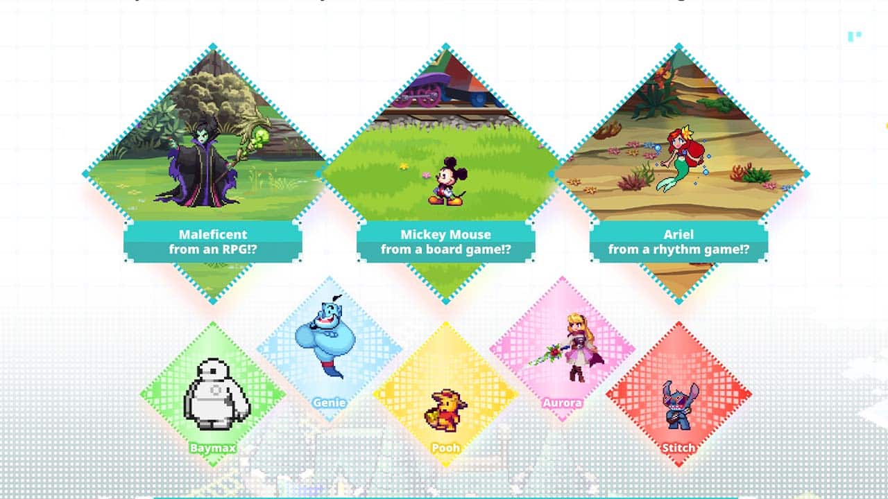 Characters in Disney Pixel RPG