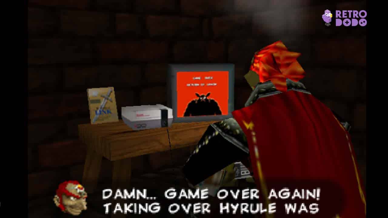 Ganondorf playing Zelda II - The Adventures Of Link in Hyrule Castle Dungeon