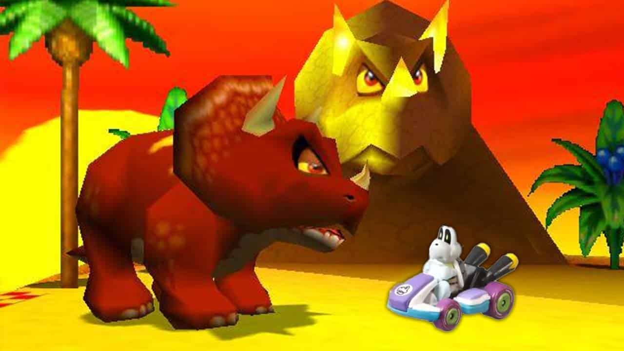 Dry Bones going up against a boss in Diddy Kong Racing - mock up by Retro Dodo