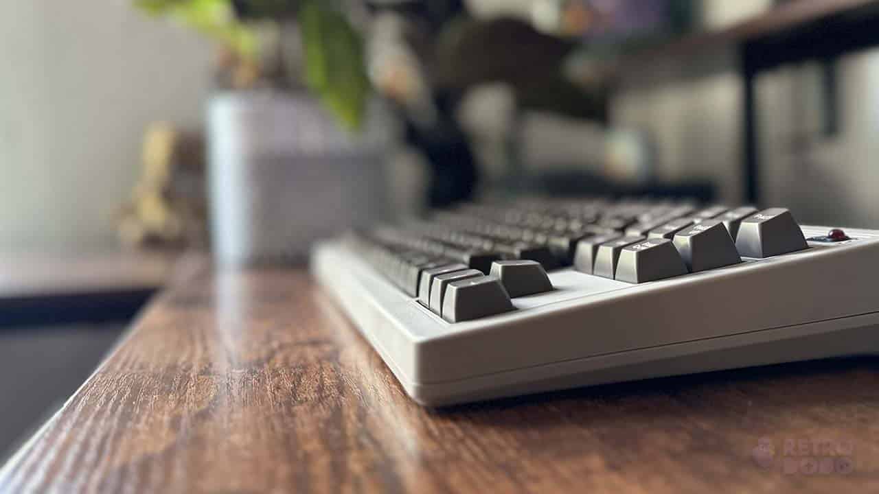 The C64 Edition keyboard in side profile