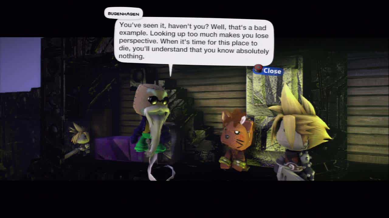 Dialoge from the Final Fantasy 7 LittleBigPlanet 2 crossover