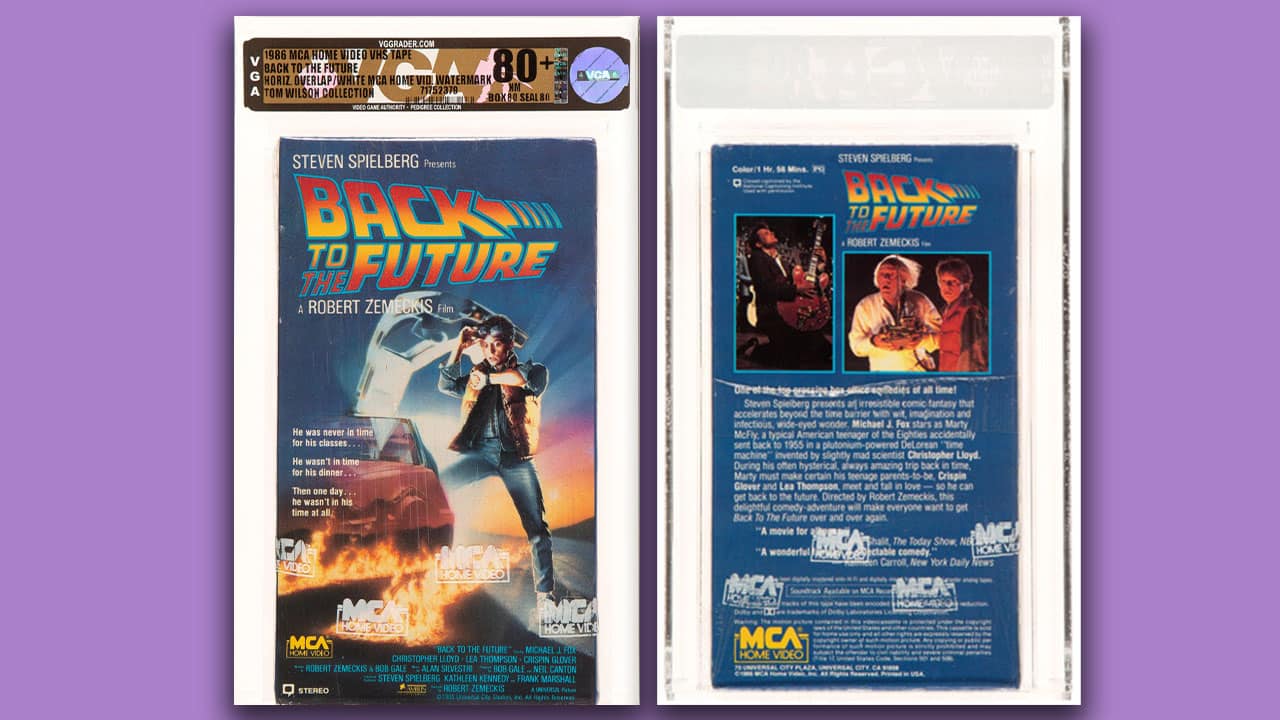 A rare copy of Back to the Future on VHS owned by actor Tom Wilson