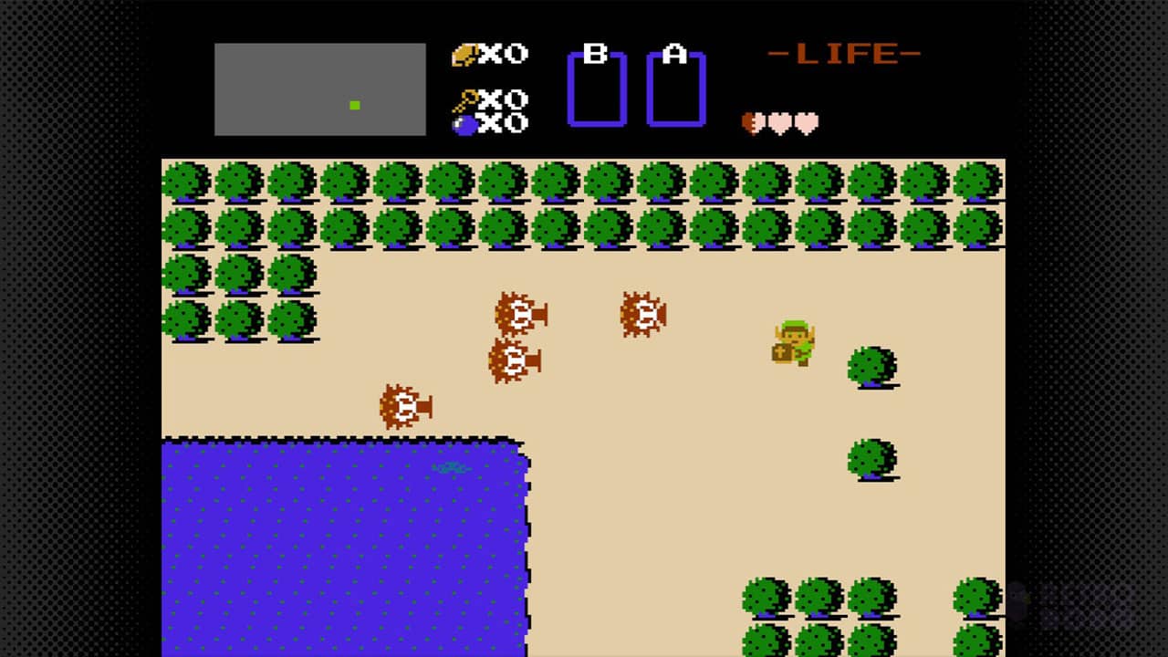 Link evading enemies on the NES game The Legend Of Zelda