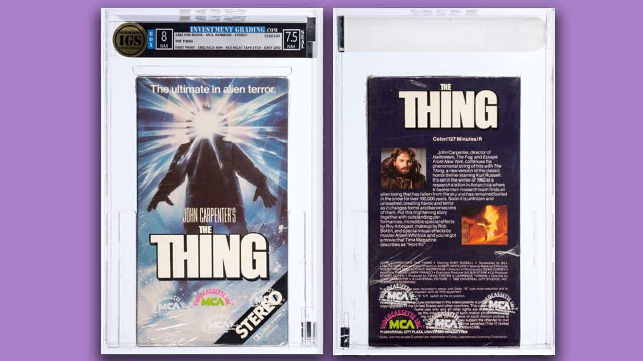 The Thing on VHS, sealed and graded