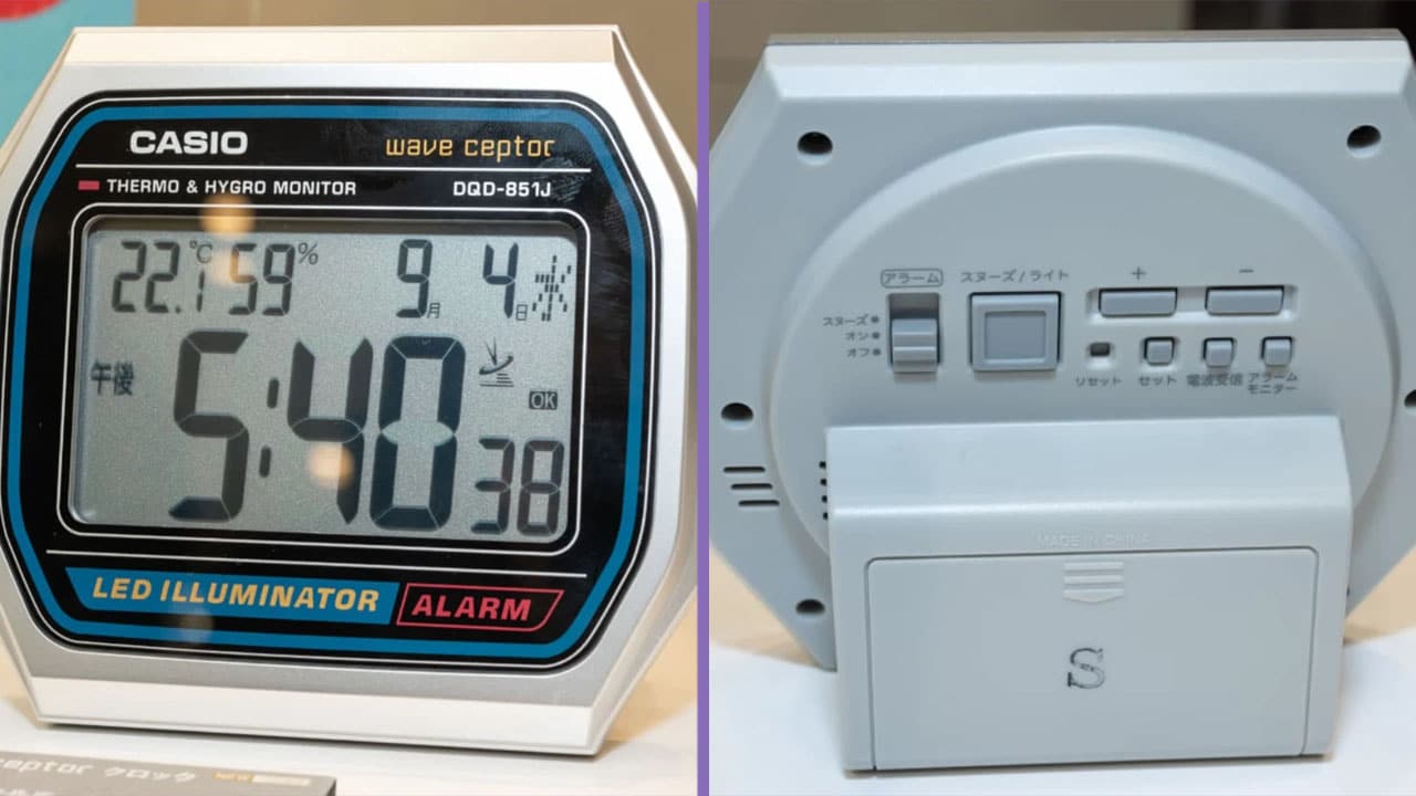 The front and back of the new Casio Desk clock