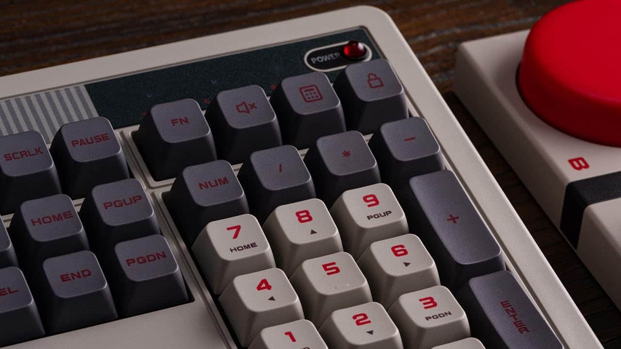 A close up of the new numpad from the 108 Keyboard from 8Bitdo