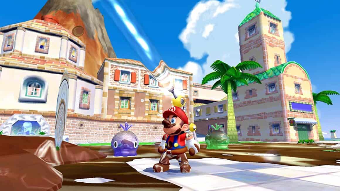 Super Mario 3D All-Stars Review - Sunshine cleaning up the island