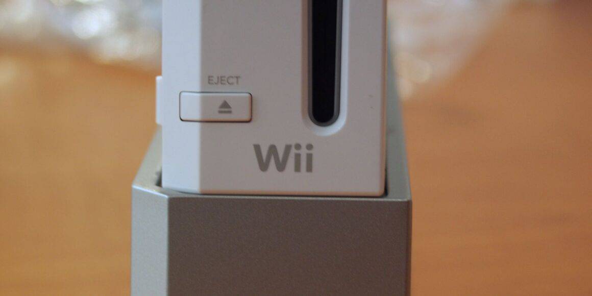 The bottom of the Wii classic mini console