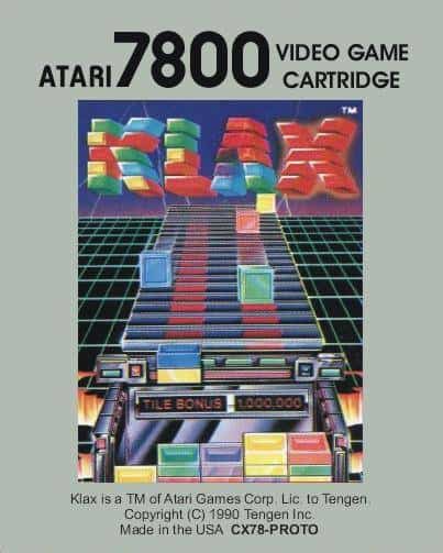 best Atari 7800 games - Klax front cover