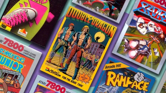 a selection of Atari 7800 games on the Retro dodo background