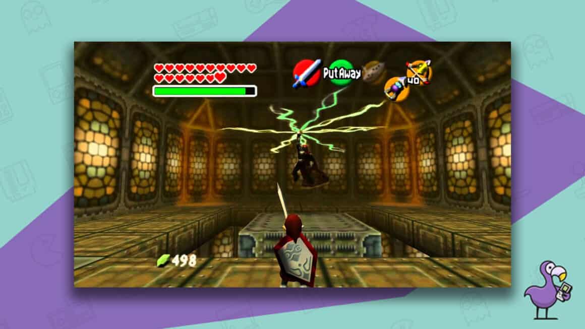 Link fighting Ganondorf Ocarina of Time Gameplay