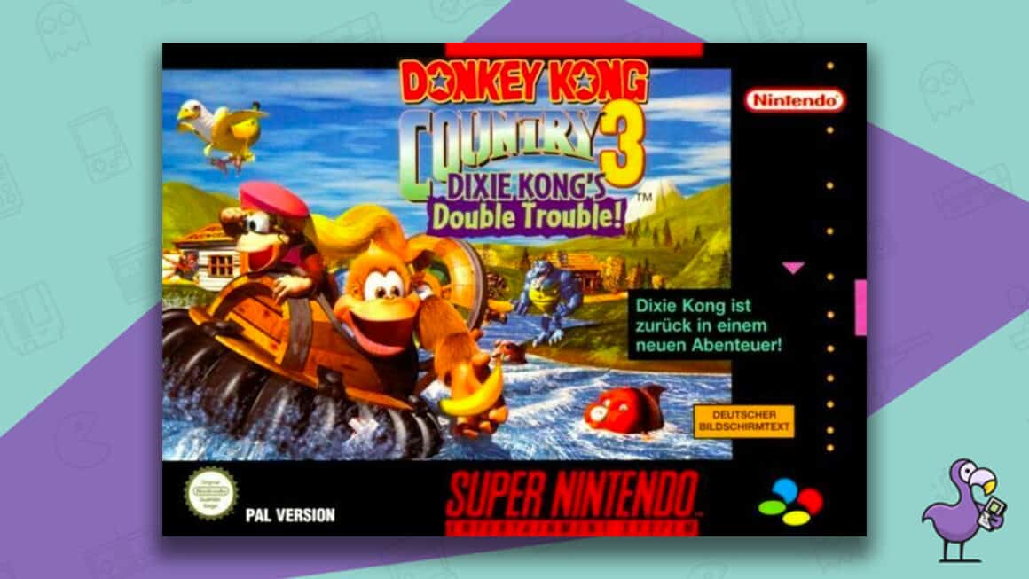 Best Donkey Kong games - Donkey Kong Country 3: Dixie Kongs Double Trouble game case cover art SNES