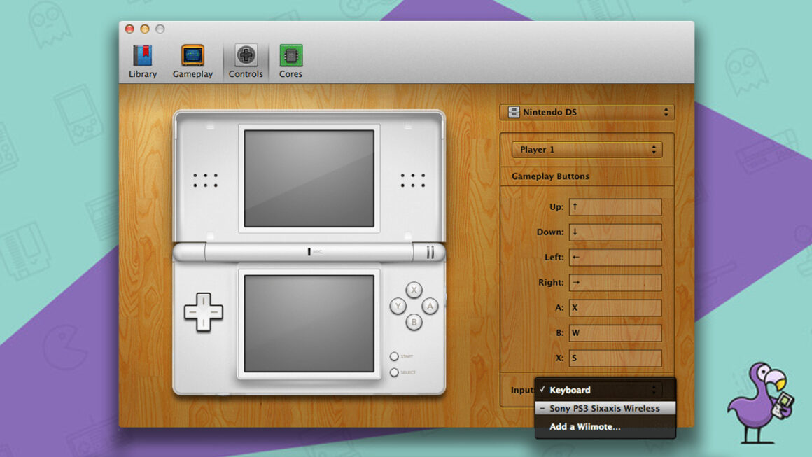 how to change the controls in the ds emulator for mac