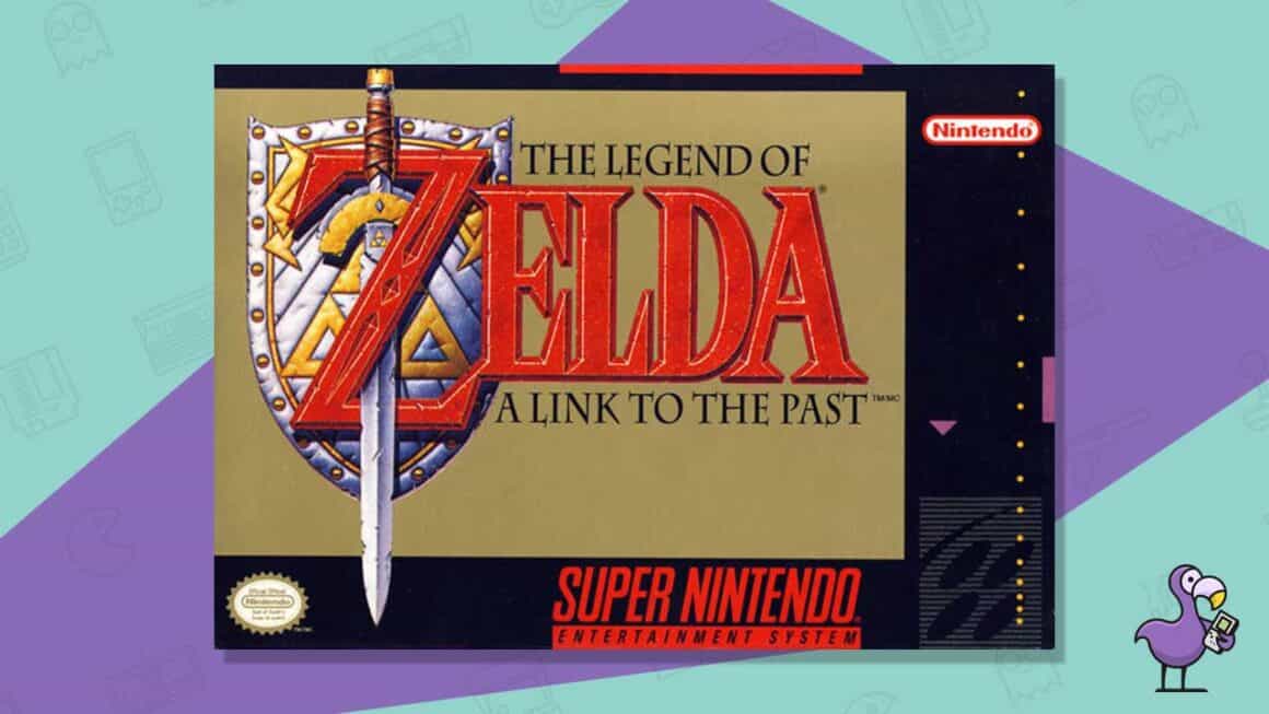 All Legend of Zelda Games in Order - The Legend of Zelda A Link To The Past SNES game case cover art