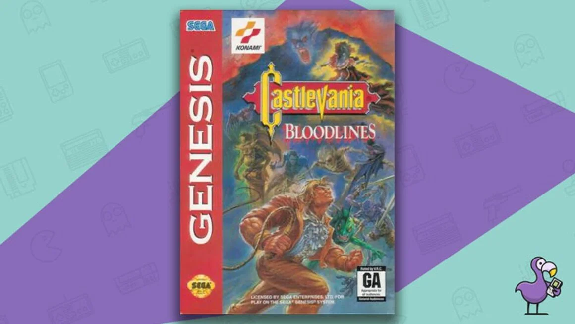 beat castlevania games - Castlevania Bloodlines Sega Genesis game case cover art