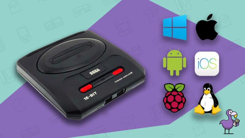 Sega Mega Drive 2 console with operating system icons