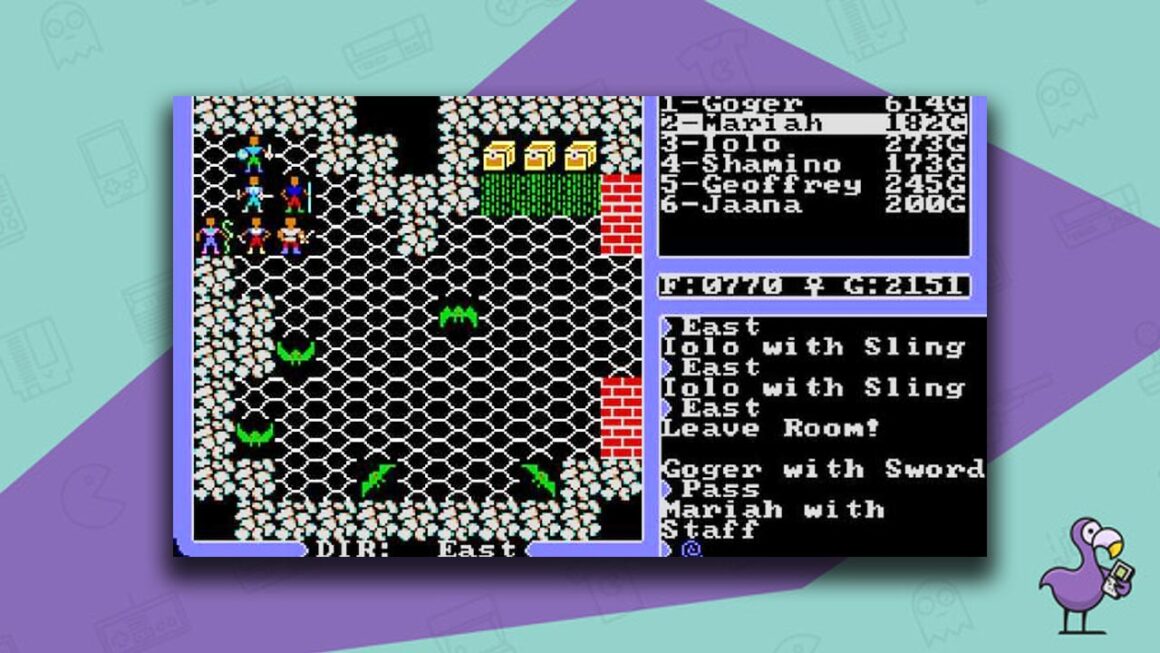Ultima IV: Quest Of The Avatar gameplay - a party preparing to enter a dungeon