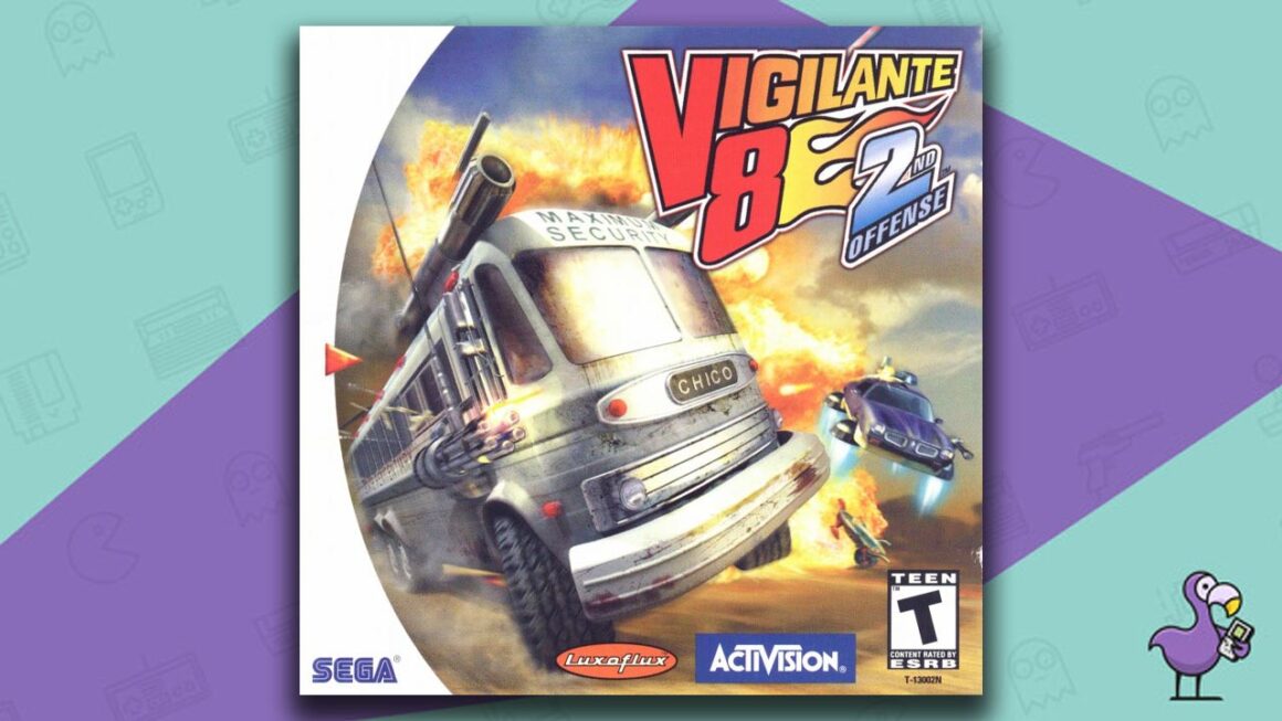Best Dreamcast Racing Games - Vigilante 8: 2nd Offence game case cover art