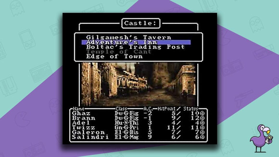 Wizardry: Proving Grounds of the Mad Overlord gameplay - picking items from a text menu selection screen