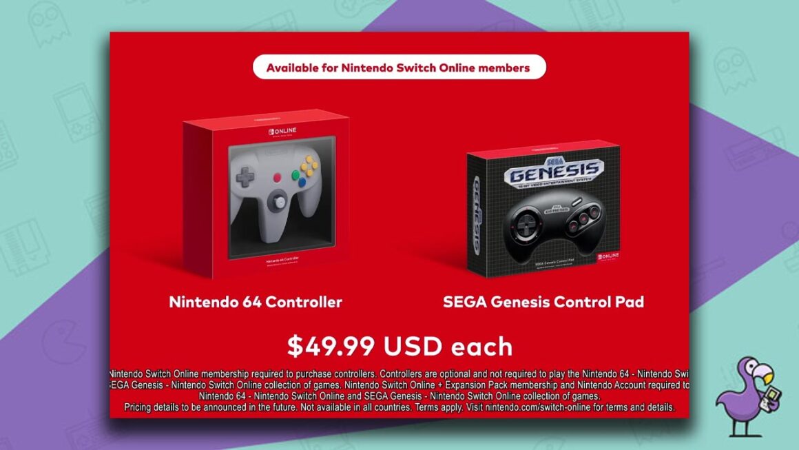 N64 Sega Switch Online Subscription - New Controllers to match the new games from classic consoles