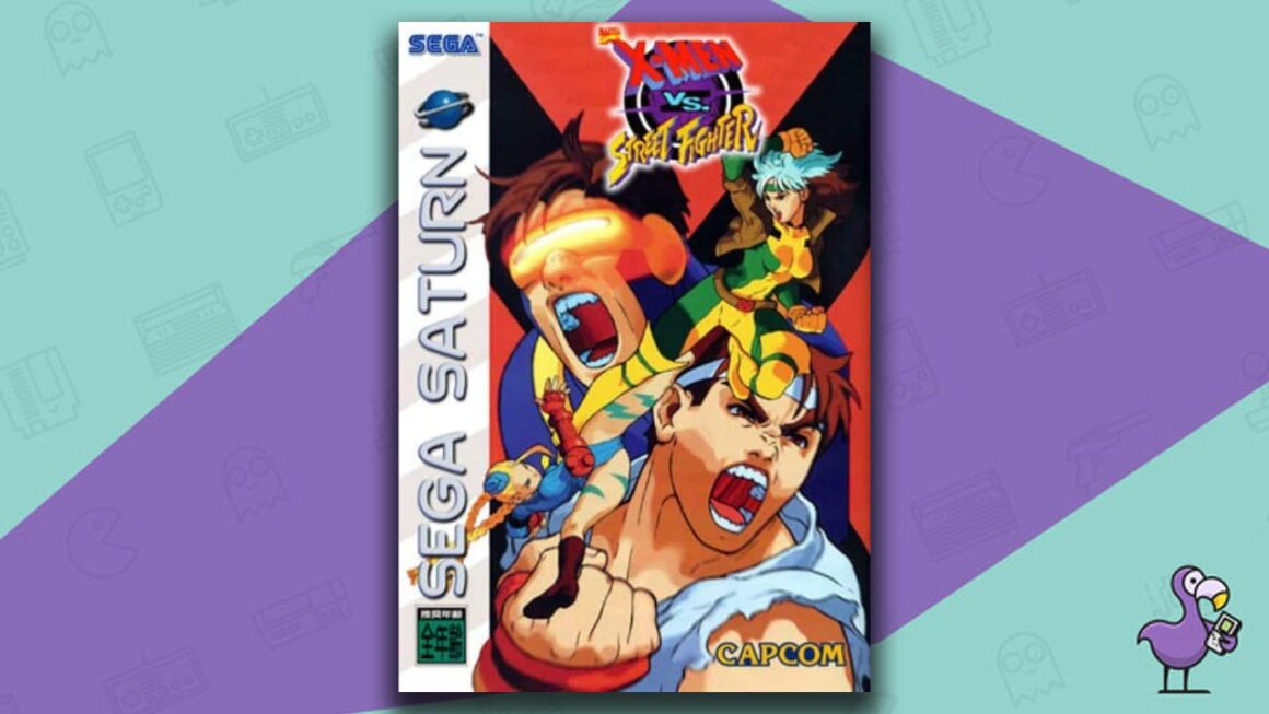 Best Sega Saturn Games - X-Men vs Street Fighter game case cover art