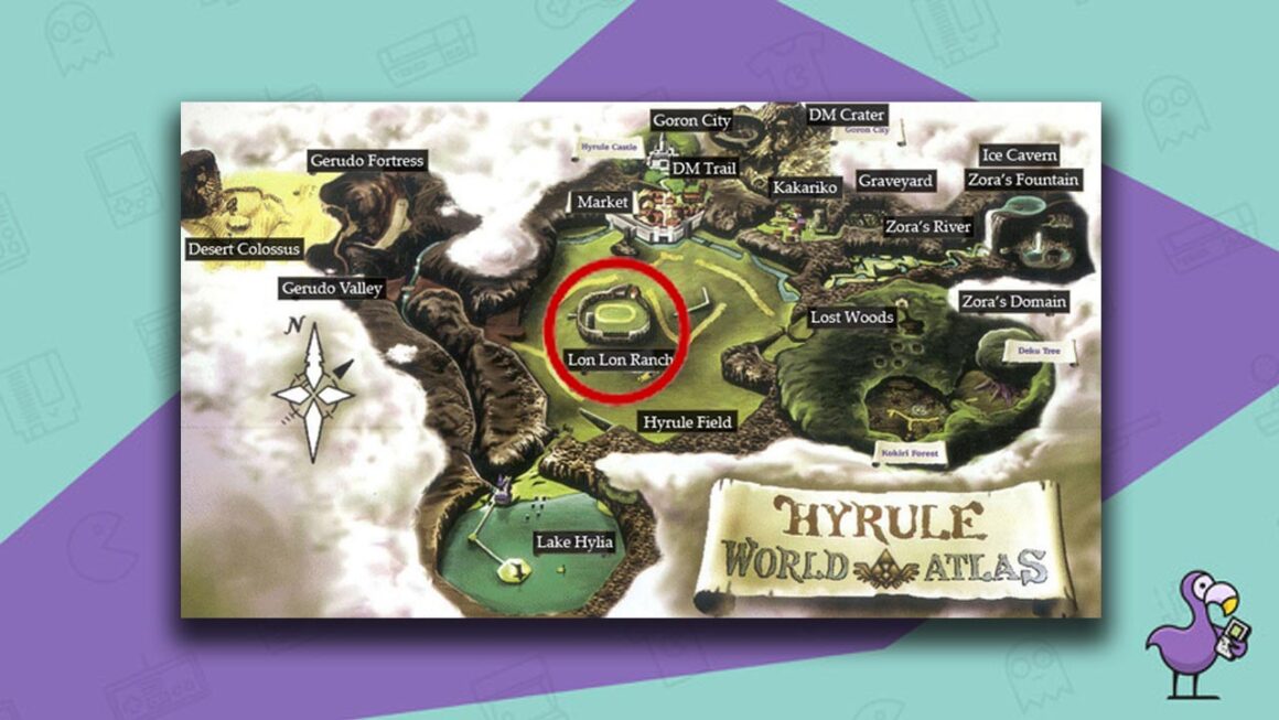 How to get Epona in Zelda Ocarina of Time - Map of Hyrule
