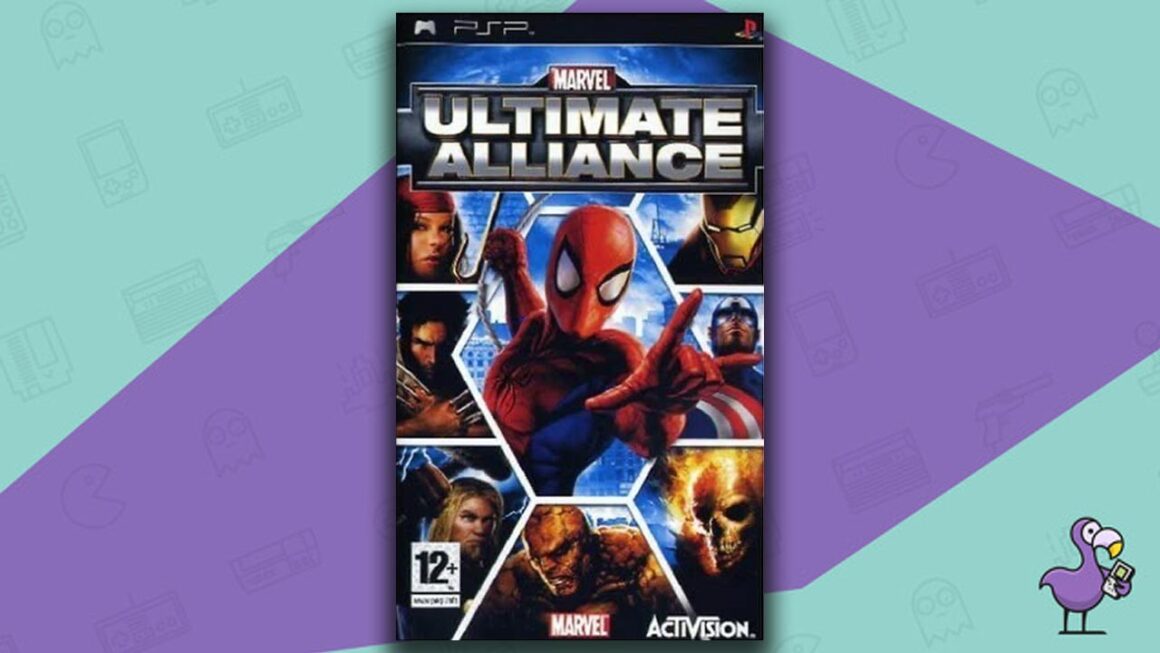 Best PSP games - Marvel Ultimate alliance game case cover art