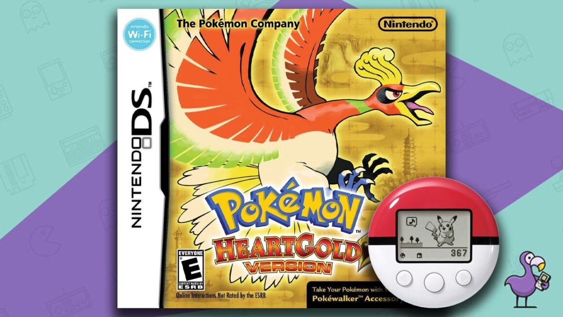 Rare Nintendo DS Games - Pokemon HeartGold game case cover art + PokeWalker peripheral