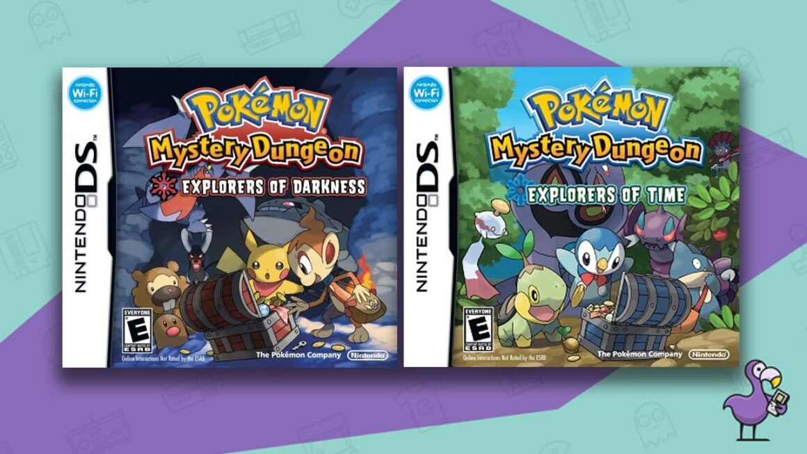 All Pokemon Games In Order - Pokémon Mystery Dungeon: Explorers of Time and Explorers of Darkness game cases