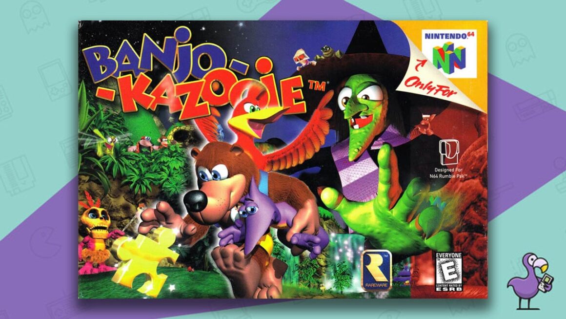 best selling Nintendo 64 games - Banjo Kazooie Game Case Cover Art