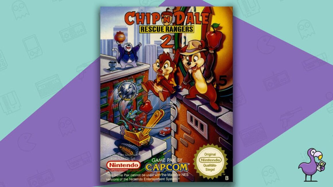 Chip 'n Dale Rescue Rangers 2 NES game box
