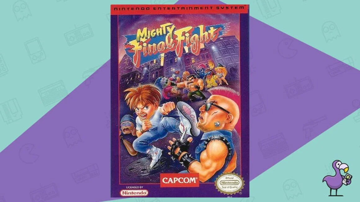 Mighty Final Fight game box cover art NES