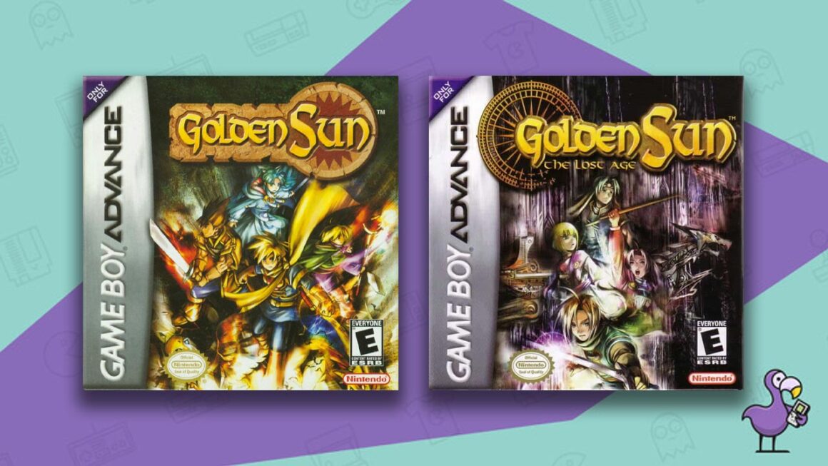 Best GBA RPGs - Golden Sun/Golden Sun: The Lost Age game case cover art