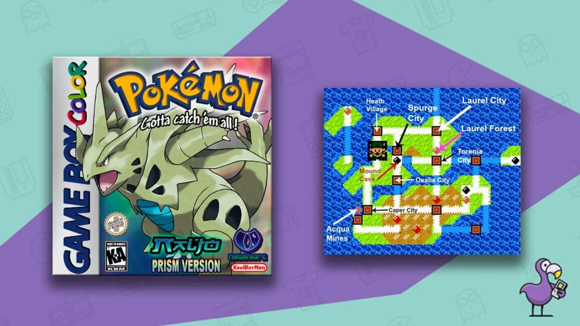 Pokemon Prism artwork and game map