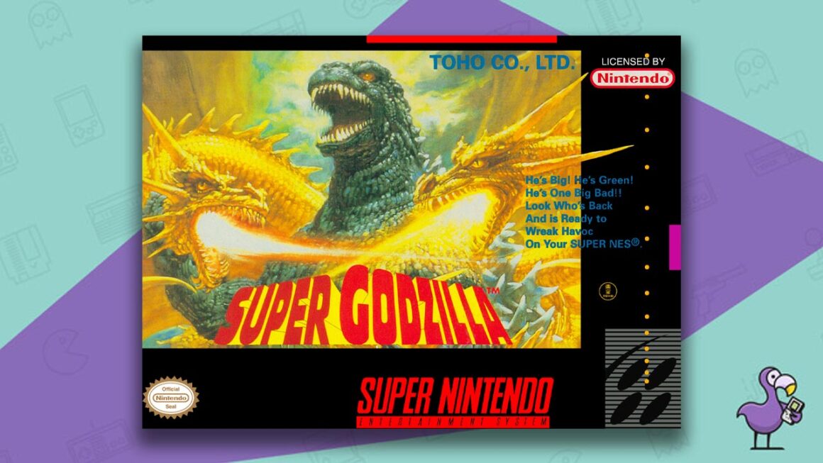 Best Godzilla Games - Super Godzilla game case cover art SNES