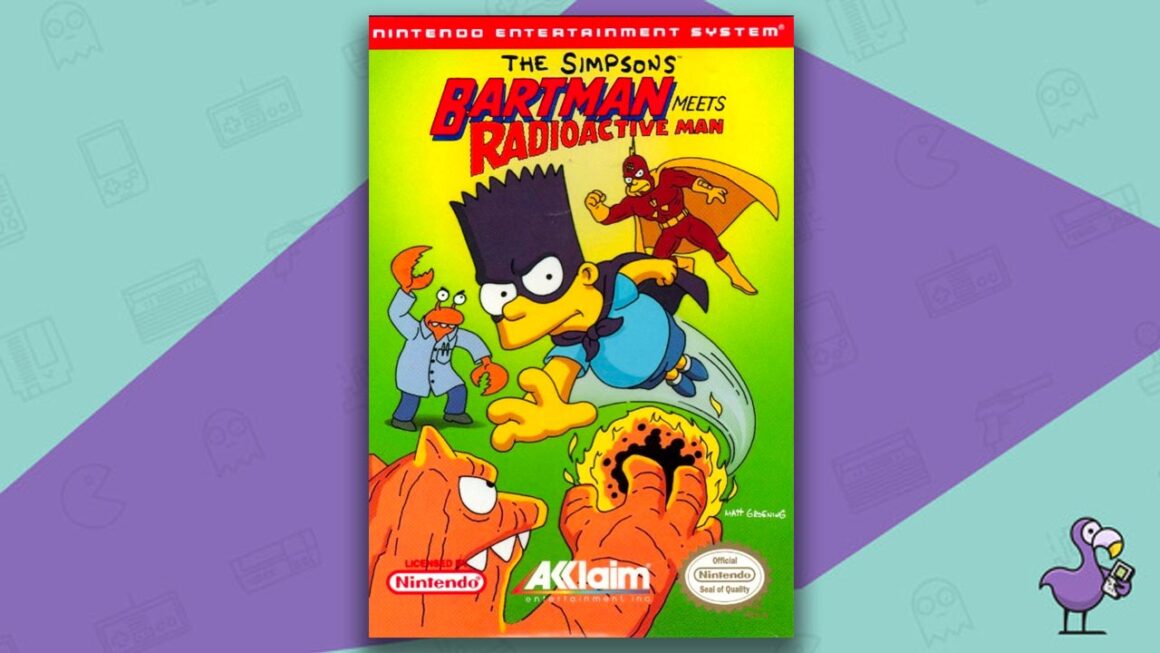 Best Simpsons Games - The Simpsons Bartman Meets Radioactive Man game case cover art NES