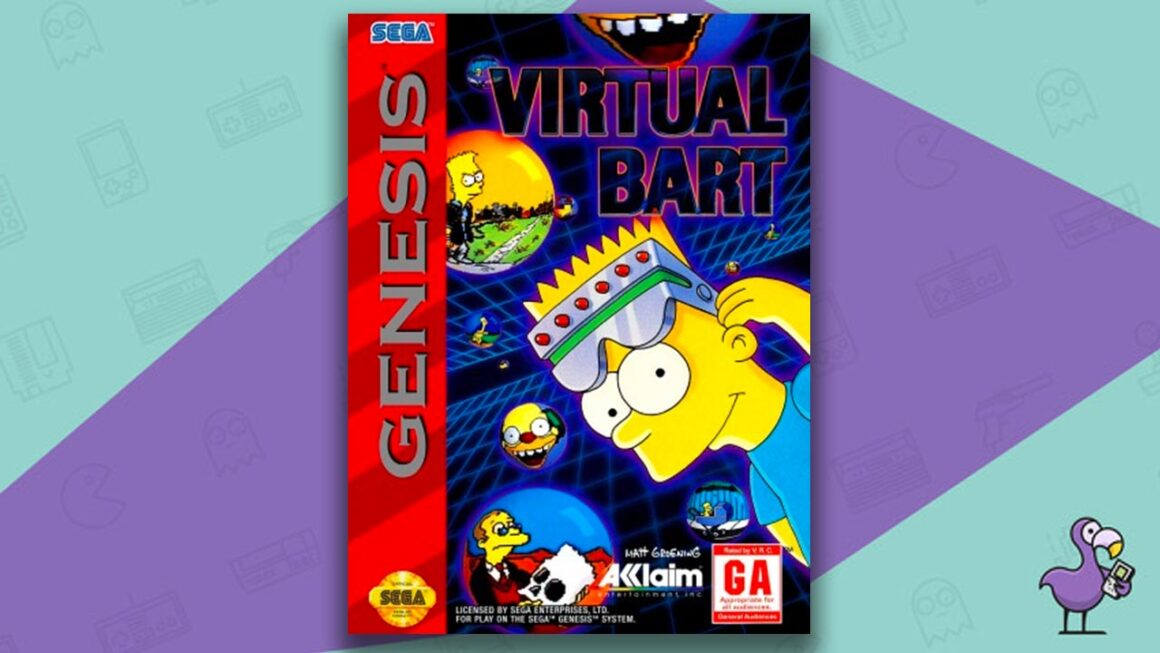 Best Simpsons Games - Virtual Bart Genesis game case cover art