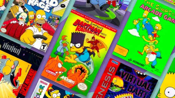 Selection of Simpsons games on the retro dodo background