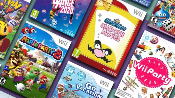 A list of Nintendo Wii party games on the Retro Dodo background