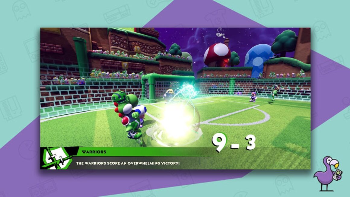 How To Unlock The Championship Cup In Mario Strikers Battle League - Yoshi striking