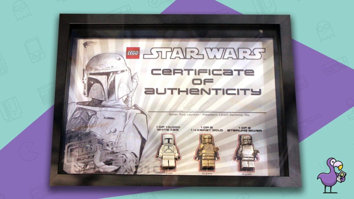 figurines LEGO les plus chères de tous les temps - Certificat d'authenticité Star Wars