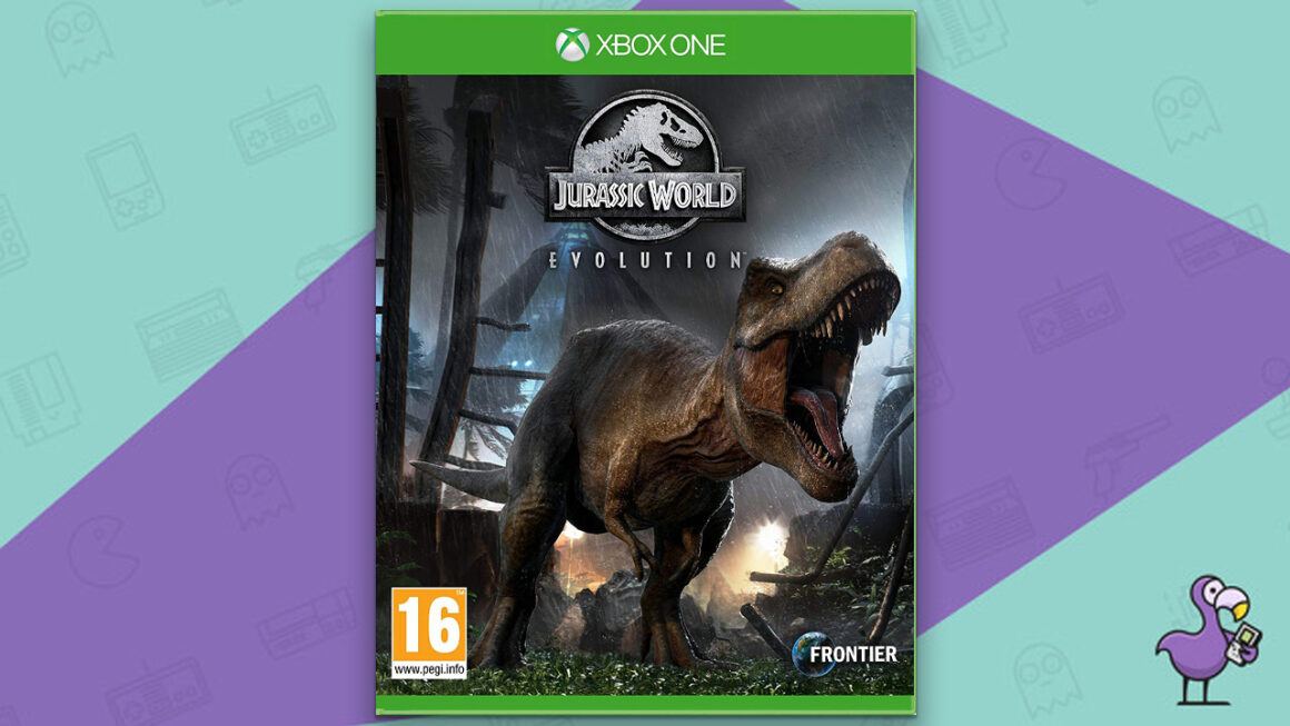 best zoo building games - Jurassic World Evolution game case cover art 
