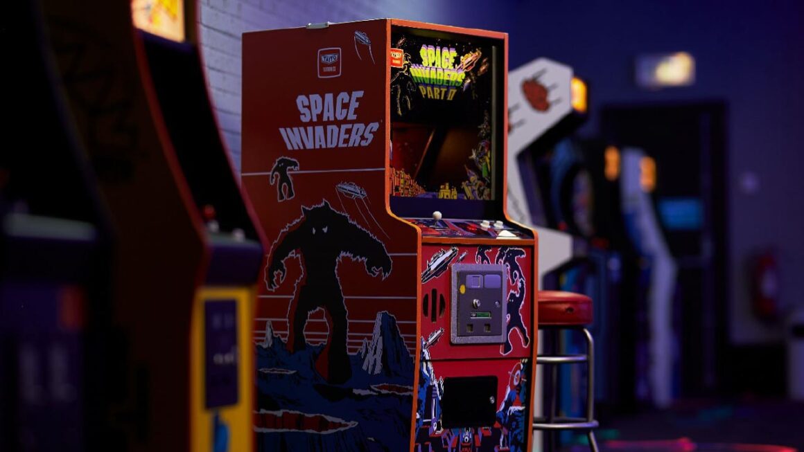 Space Invaders Quarter Scale Cabinets - Arcade cabinet in an arcade