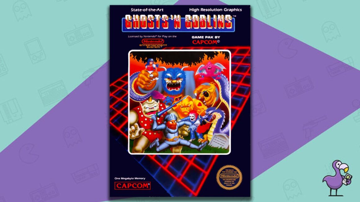 best nes games - ghosts n goblins game case cover art